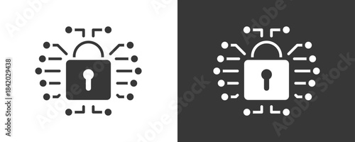 Cyber Security Icon Set Vector Collection Isolated In Black And White