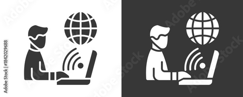 Remote Work Icon Set Vector Collection Isolated In Black And White