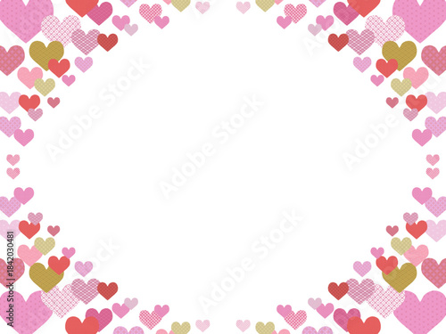 ハートのフレーム⑥和柄_四隅