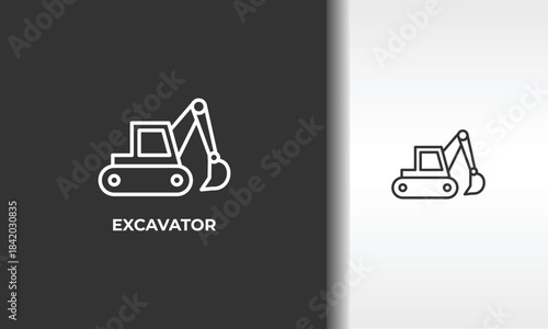 Excavator Vector, Icon Or Logo Sign Isolated Symbol Illustration