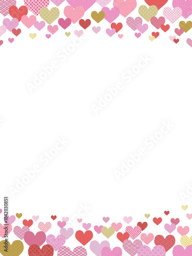 ハートのフレーム⑨縦_和柄_上下