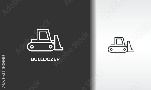 Bulldozer Vector, Icon Or Logo Sign Isolated Symbol Illustration