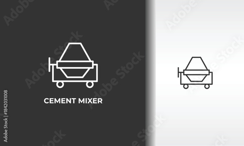 Cement Mixer Vector, Icon Or Logo Sign Isolated Symbol Illustration