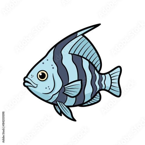 the most popular sea fish in the world kawaii illustration damsel fish second design