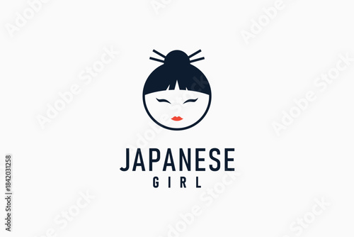 Japanese woman logo symbol icon design