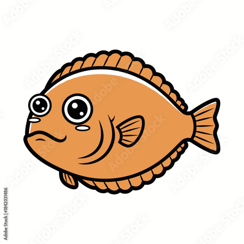 the most popular sea fish in the world kawaii illustration flounder fish first design