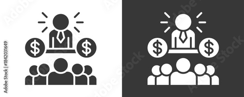 Leadership Icon Set Vector Collection Isolated In Black And White