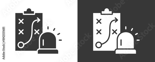 Emergency Planning Icon Set Vector Collection Isolated In Black And White