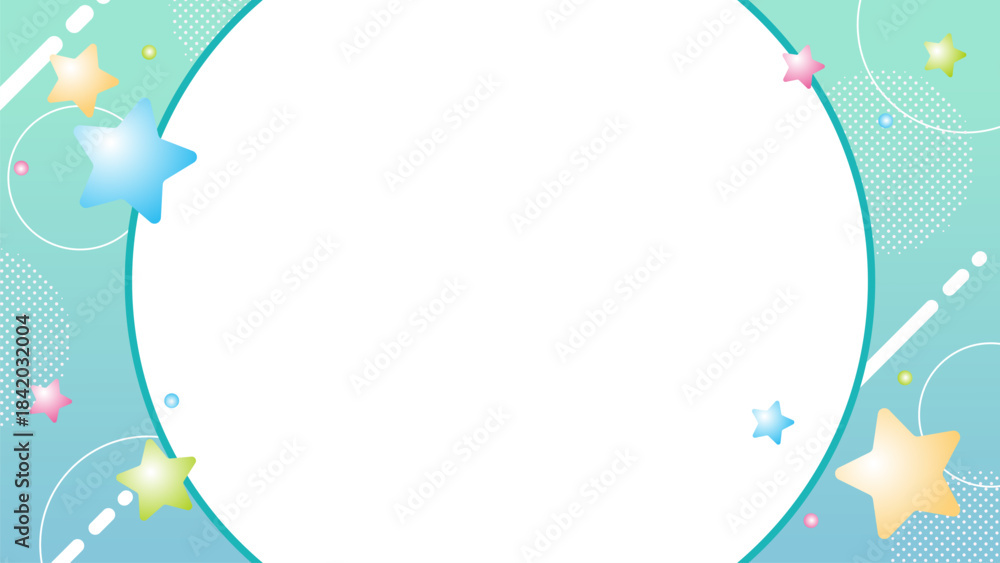 Fototapeta premium 星のポップな背景【16:9素材シリーズ】