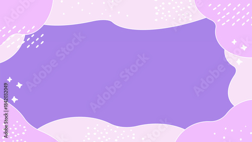 パステル紫フレーム【16:9素材シリーズ】