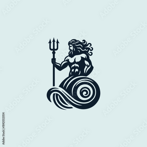 Poseidon God of the Sea Logo