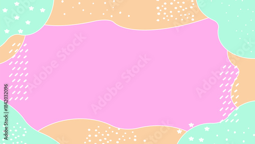 パステル抽象背景フレーム【16:9素材シリーズ】