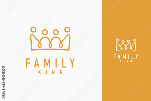 Family crown logo symbol icon design