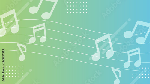 音符と星の背景【16:9素材シリーズ】