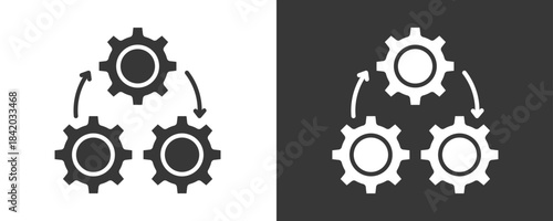 Processing Icon Set Vector Collection Isolated In Black And White