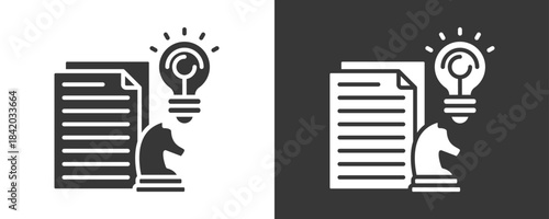 Strategic Planning Icon Set Vector Collection Isolated In Black And White