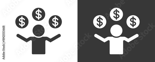 Cost Analysis Icon Set Vector Collection Isolated In Black And White
