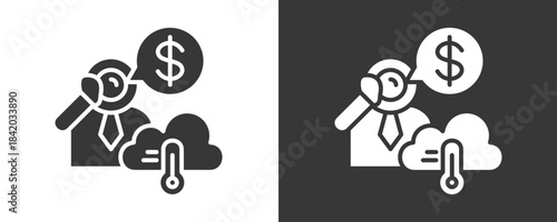 Forecasting Icon Set Vector Collection Isolated In Black And White