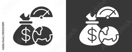 Benchmarking Icon Set Vector Collection Isolated In Black And White