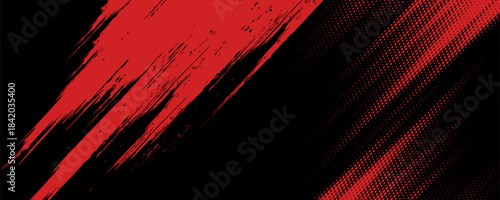 Halftone dots red and blue color pattern gradient grunge texture background. Dot pop art comic sport style vector illustration.