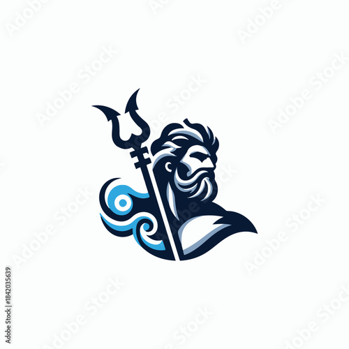 Poseidon God of the Sea Logo