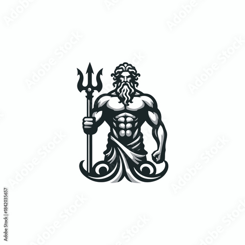 Poseidon God of the Sea Logo