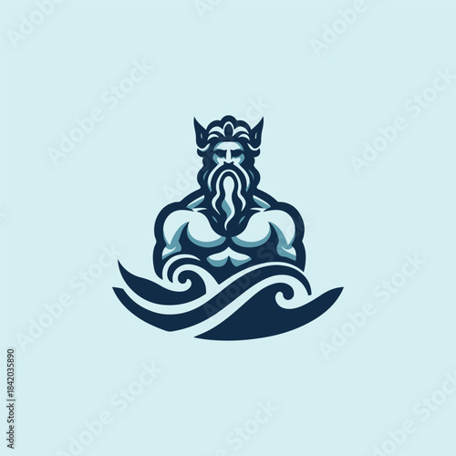 Poseidon God of the Sea Logo