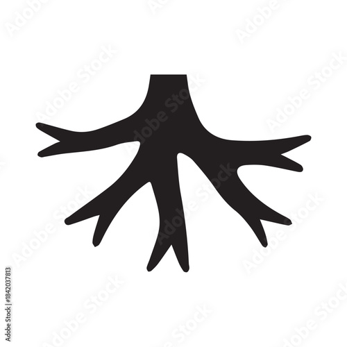 Root Illustration Breaking From Geometric Square Frame In Minimal Style