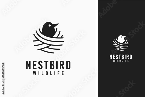 Bird nest logo symbol icon design