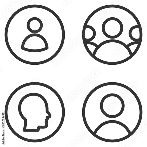Avatar Outline Icon Vector Illustration