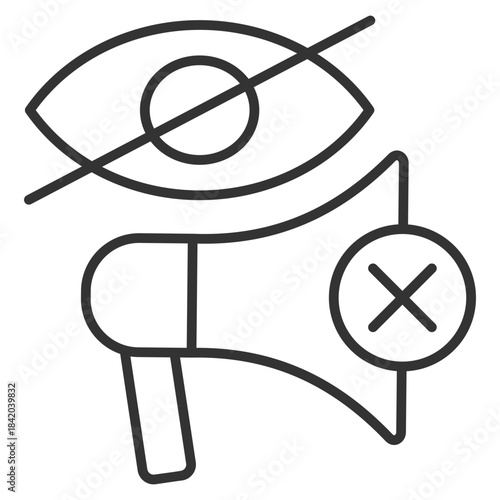 Sensorship Outline Icon Vector Illustration