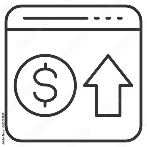 Monetization Outline Icon Vector Illustration