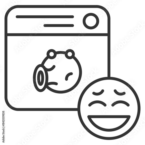 Meme Outline Icon Vector Illustration