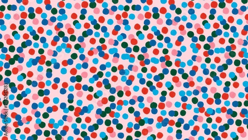 Abstract Festive Blue pink red Colorful Dots Pattern