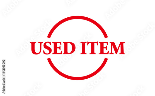 USED ITEM - Red Rubber Stamp with text USED ITEM
