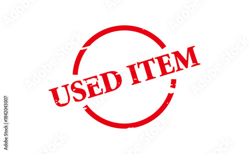 USED ITEM - Red Rubber Stamp with text USED ITEM
