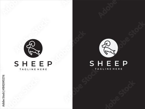 logo design goat line abstract modern mascot template
