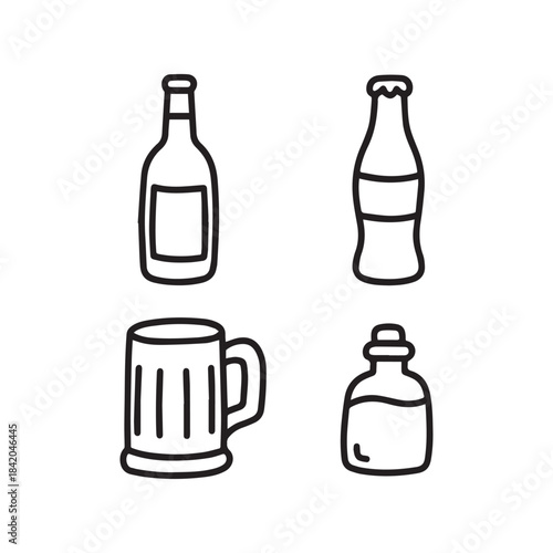  Beverage Icons Bottle, Mug, and Cap Design Resources. 