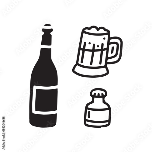  Beverage Icons Bottle, Mug, and Cap Design Resources. 