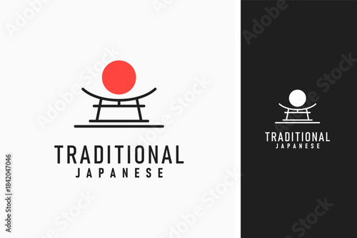 Traditional Japanese architecture logo symbol icon design