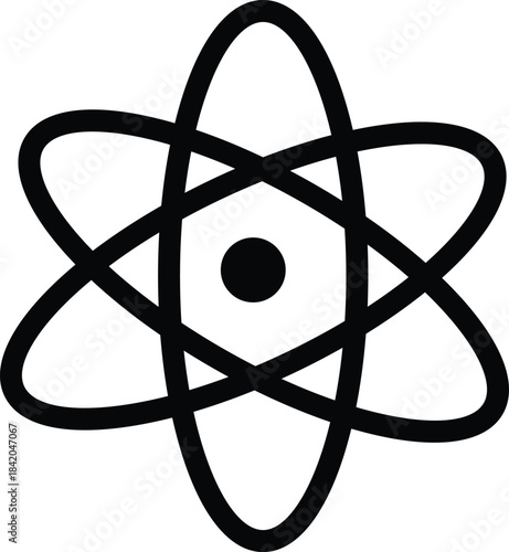 Stylized atom symbol with orbiting electrons science