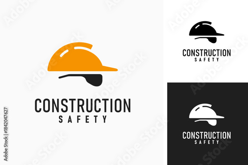 Helmet and goggles for safety construction logo symbol icon design