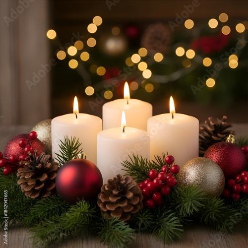 christmas decoration with candle