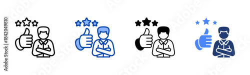 Appreciation icon set multiple style collection