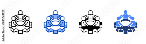 Corporate Culture icon set multiple style collection