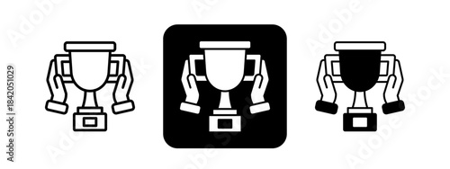 Recognition  Solid color and black line drawing vector illustration set