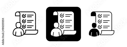 Performance Appraisal  Solid color and black line drawing vector illustration set