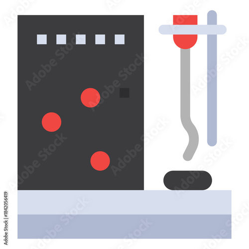 Laboratory Equipment: A clean and precise vector illustration depicts an apparatus used in scientific experiments, showcasing the instruments.
