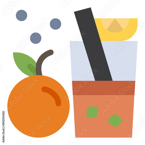 Citrus Infusion: Vibrant illustration of a refreshing citrus-infused drink, a perfect visual of summer joy and freshness.