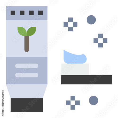 Fresh Smile: A minimalist illustration of a tube of toothpaste, alongside a toothbrush with toothpaste, alludes to the daily ritual of maintaining oral hygiene. Focus on wellness and healthcare.